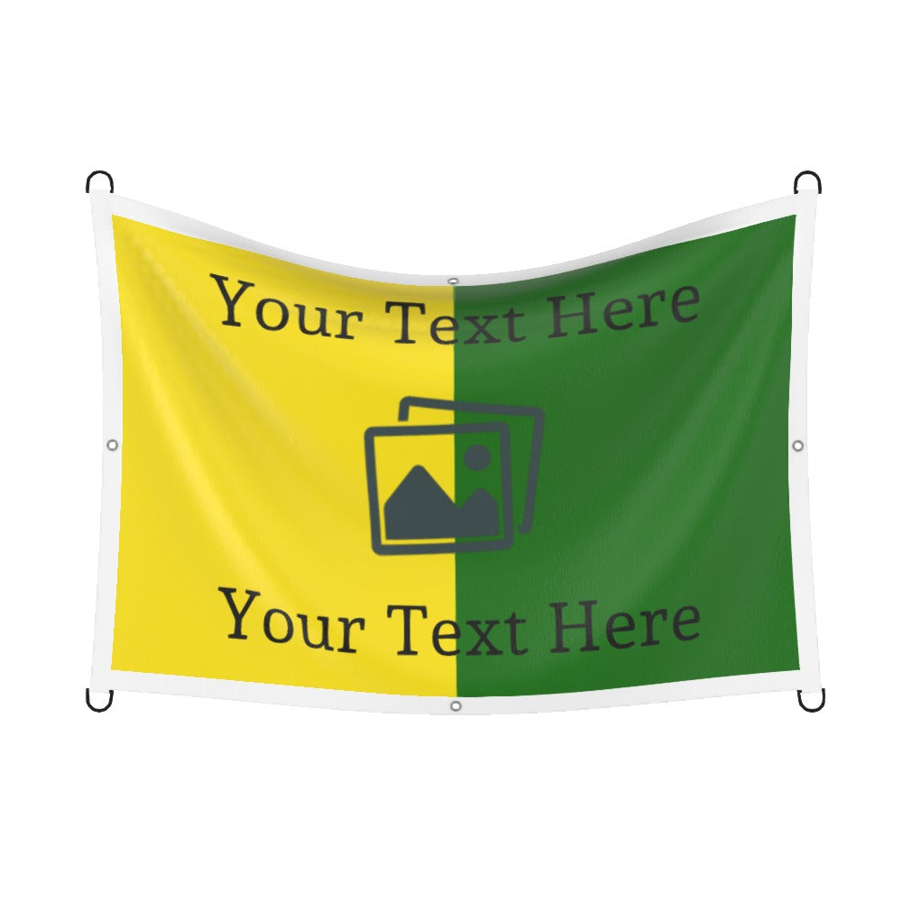 Manchester Green and Gold Custom Printed Football Flag