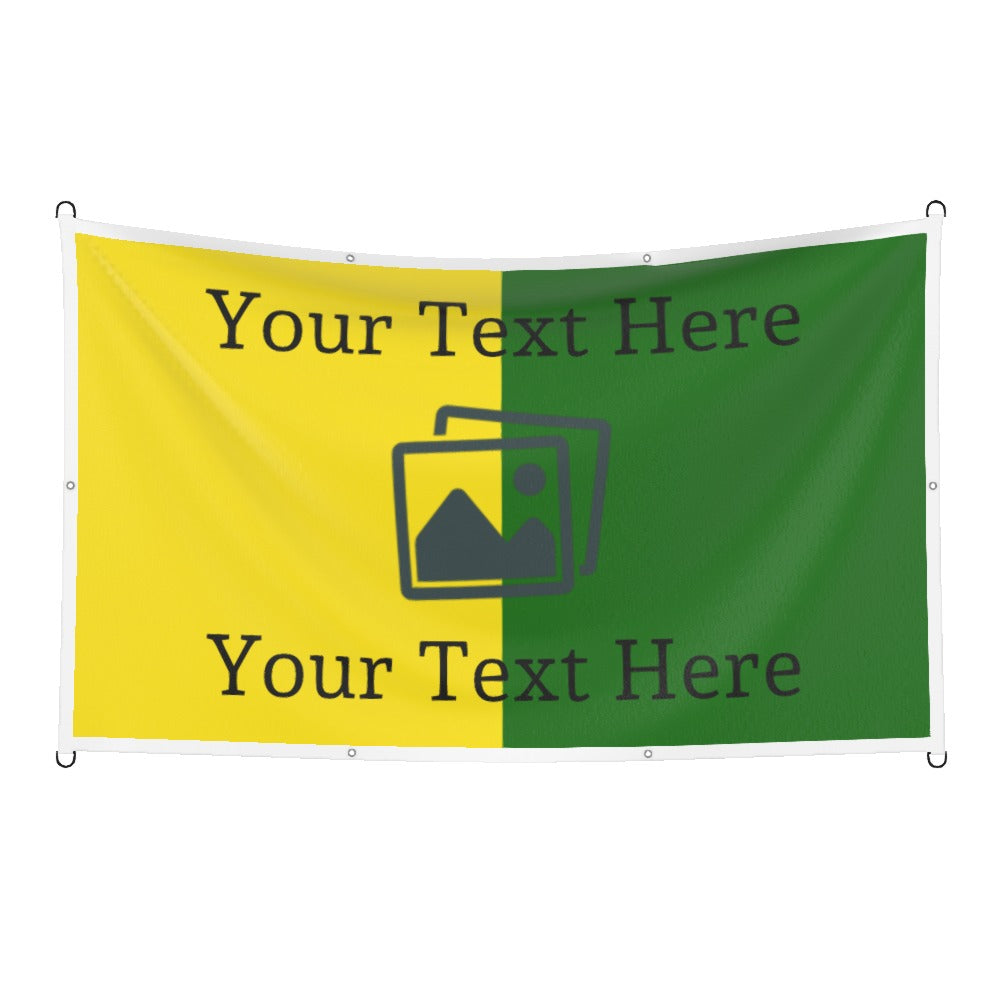Manchester Green and Gold Custom Printed Football Flag