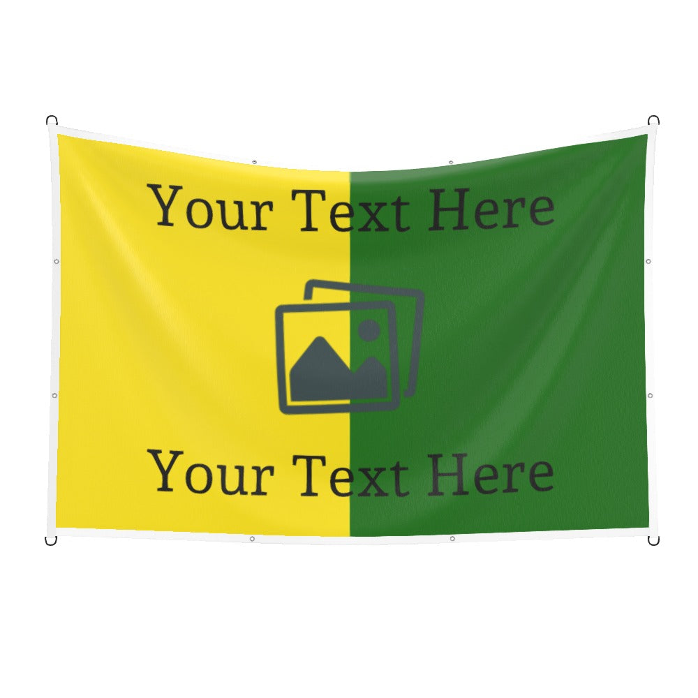 Manchester Green and Gold Custom Printed Football Flag