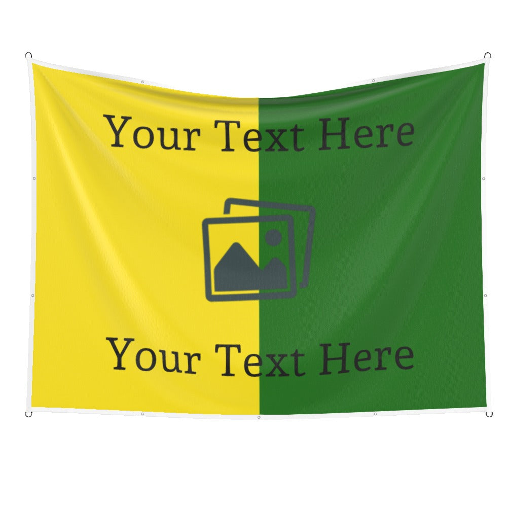Manchester Green and Gold Custom Printed Football Flag