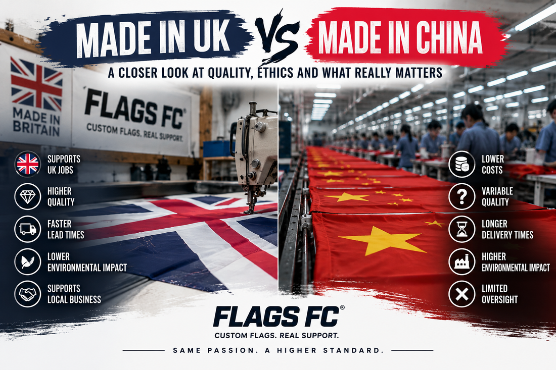 Football Flags: Made in Britain vs made in China, which is better?