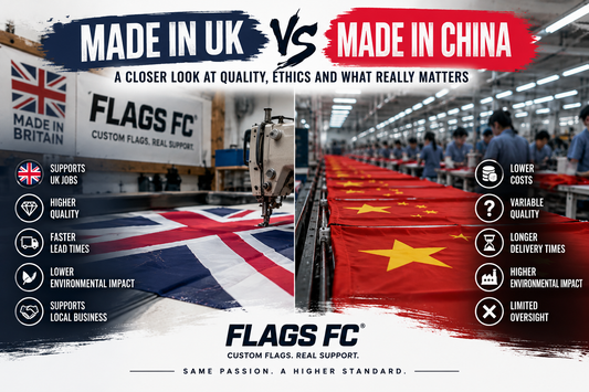 Football Flags: Made in Britain vs made in China, which is better?
